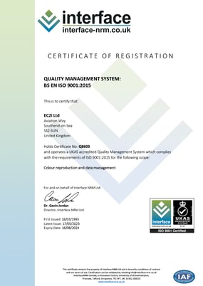 EC2I ISO 9001 Certificate