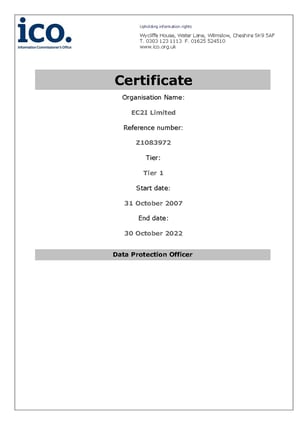 ICO Registration Certificate